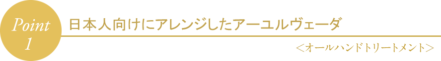 Point1 日本人向けにアレンジしたアーユルヴェーダ＜オールハンド施術＞