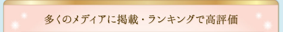 多くのメディアに掲載・ランキングで高評価