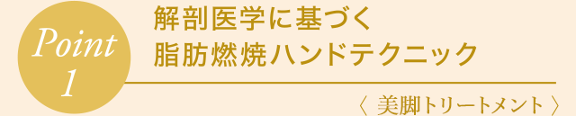 Point1 解剖生理学に基づく脂肪燃焼ハンドテクニック〈 美脚施術 〉