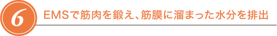 STEP6  EMSで筋肉を鍛え、筋膜に溜まった水分を排出